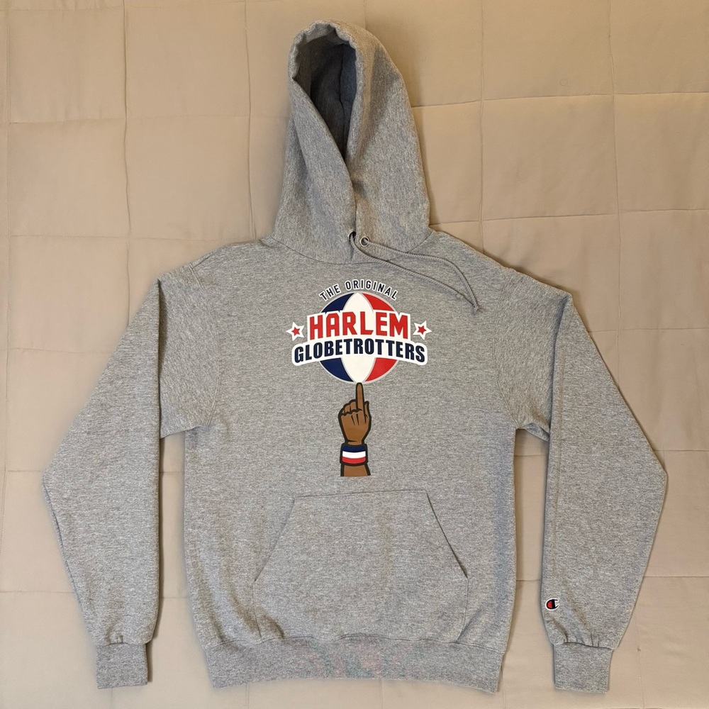 Champion Gray Harlem Globetrotters Graphic Hoodie sz S